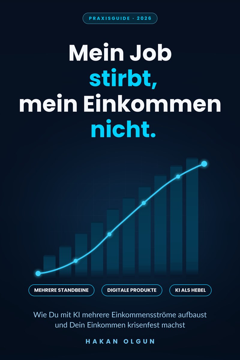 Buchcover: Mein Job stirbt, mein Einkommen nicht. — Praxisguide von Hakan Olgun